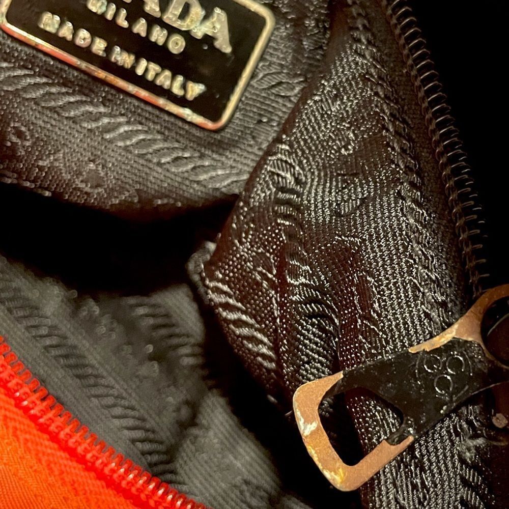 PRADA Tote with Python Handles and Beaded Front Logo - Picture 5 of 14